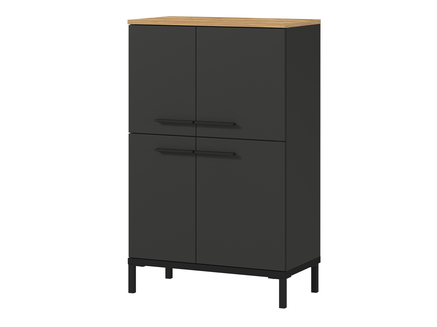 Stehender Badezimmerschrank Ruvlevu 102 (Graphit + Navarra eichenholzoptik)