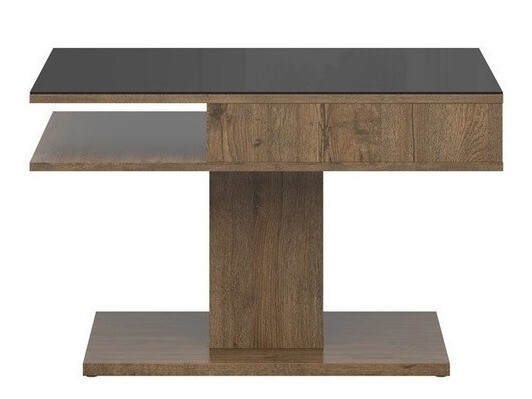 Couchtisch Boston 208 (April eichenholzoptik + Schwarz)