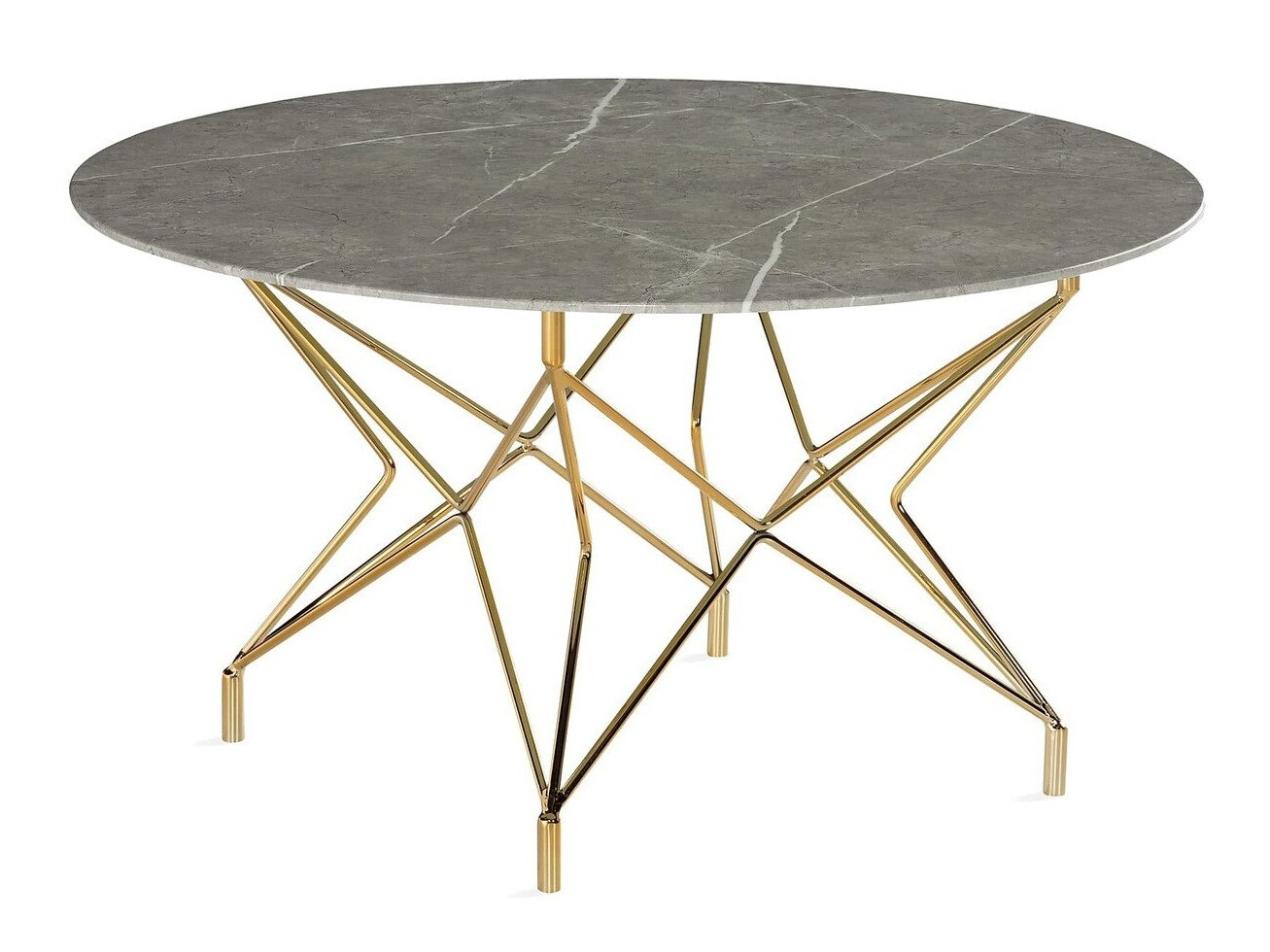 Couchtisch Flint 162 (Gold + Grauer Marmor)