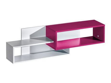 Wandregal Sorviru 105 (Weiß + Rosa)