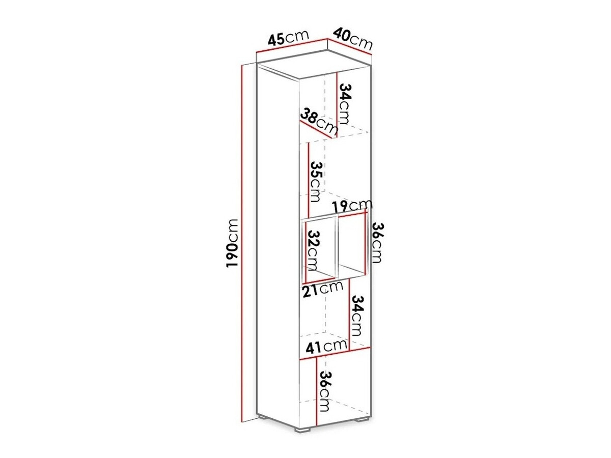 Regal Omaha J104 (Weiß + Beton)