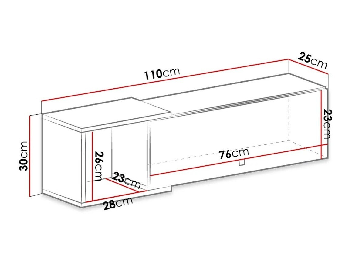 Wandregal Omaha J113 (Weiß + Beton)