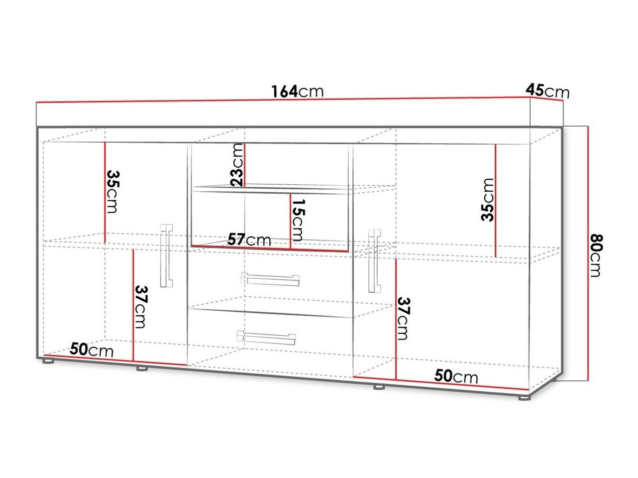 Kommoden Cormiru 103 (San Marino Eichenholzoptik + Cremefarben)