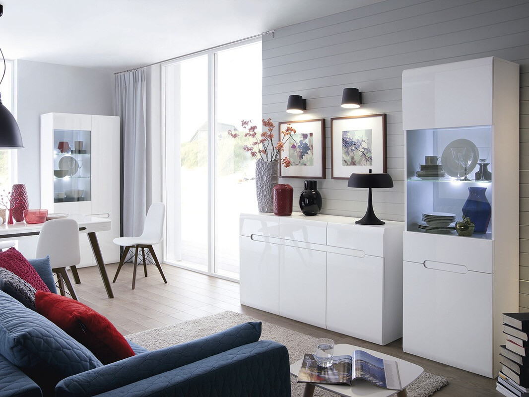 Regal Serveso 114 (Weiß + Weiß glänzend)