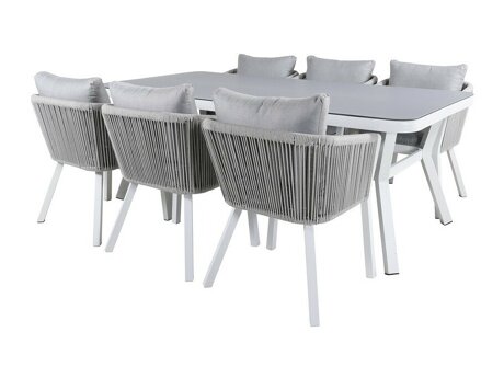 Tisch und Stühle Dallas 3020 (Weiß + Grau)
