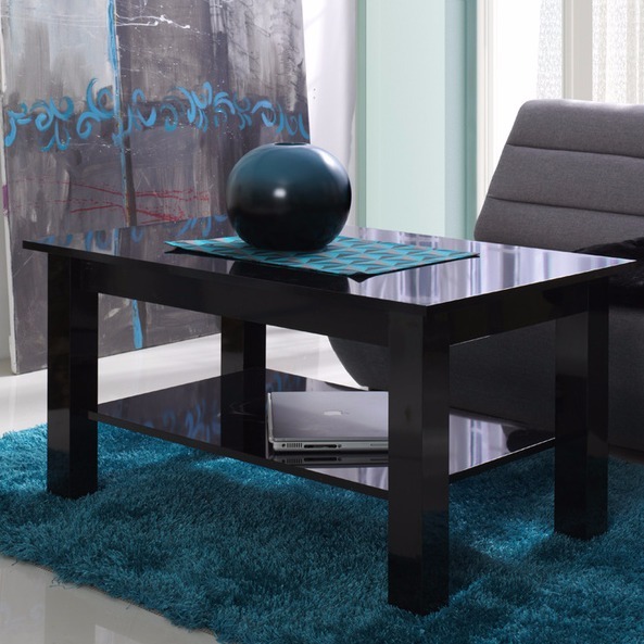 Couchtisch Murrieta 114 (Schwarz glänzend)