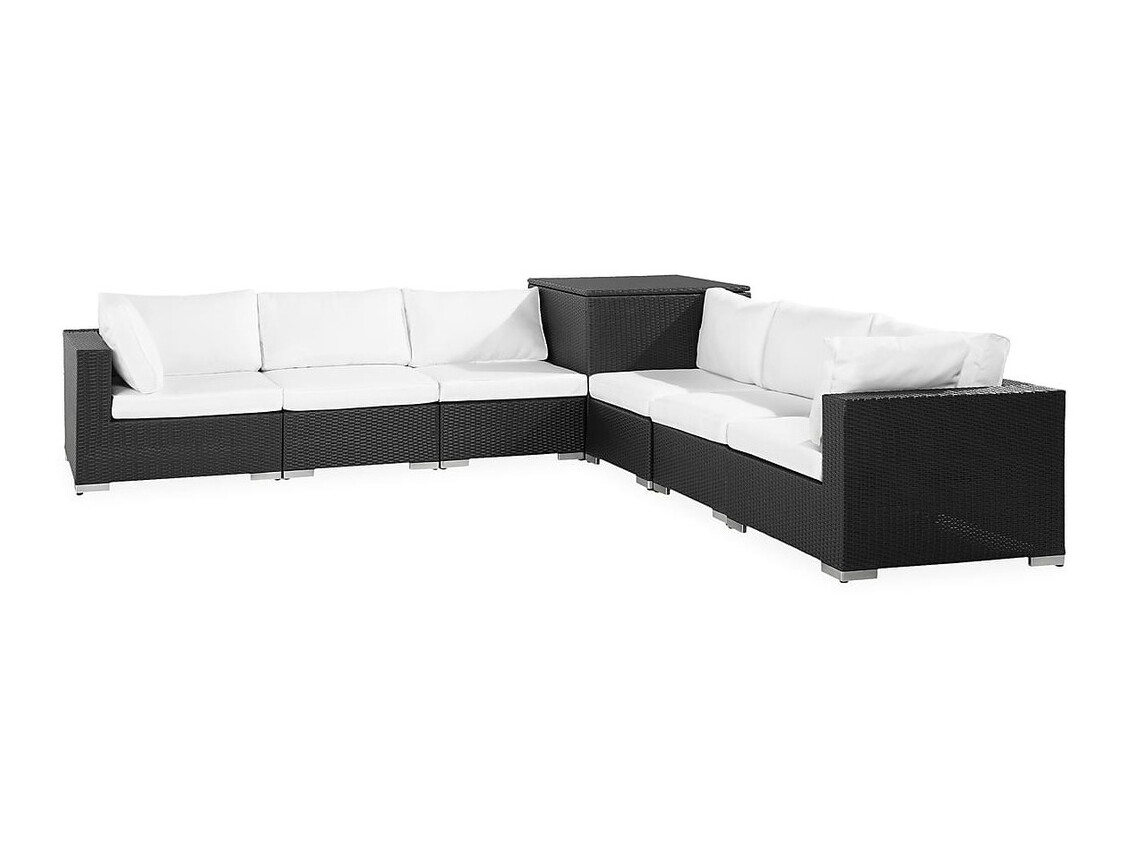 Gartensofa Comfort Garden 1548 (Schwarz + Weiß)
