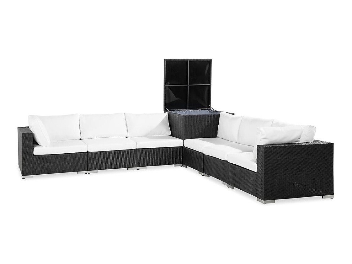Gartensofa Comfort Garden 1548 (Schwarz + Weiß)