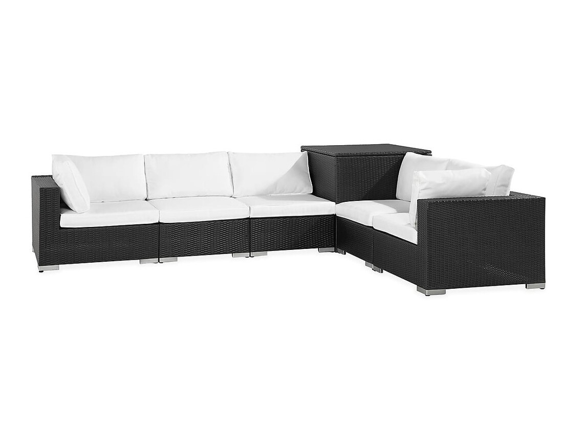 Gartensofa Comfort Garden 1549 (Schwarz + Weiß)