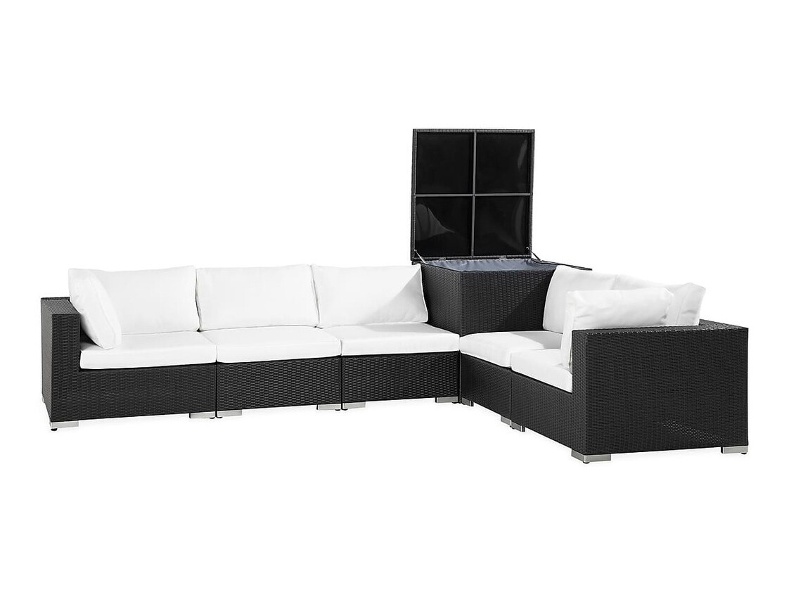 Gartensofa Comfort Garden 1549 (Schwarz + Weiß)