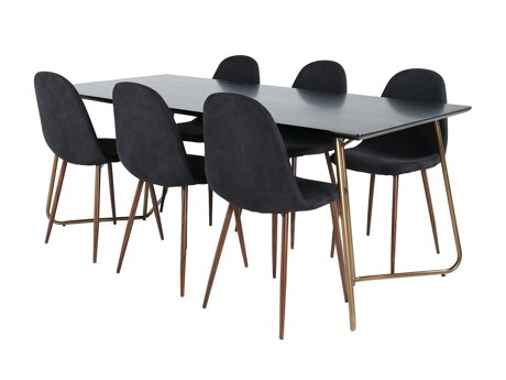 Essgruppe Dallas 2713 (Schwarz + Walnussholzoptik)