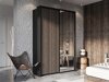 Kleiderschrank Fresno 122 (Schwarz + Wenge)