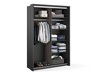 Kleiderschrank Fresno 122 (Schwarz + Wenge)