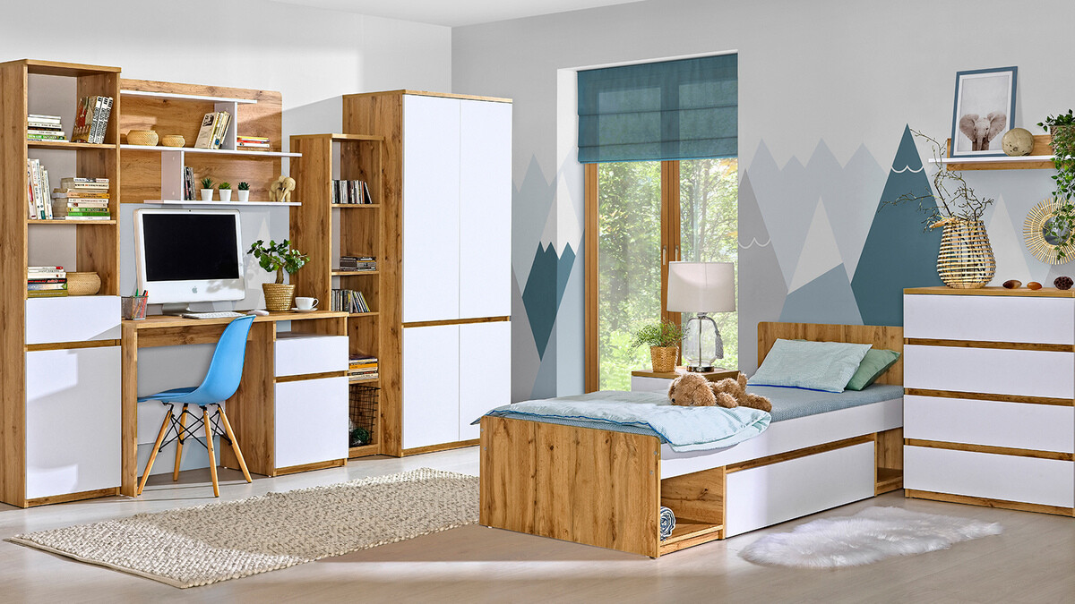 Regal Evaropha 110 (Wotan Eiche + Weiß)