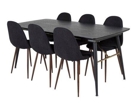 Essgruppe Dallas 1443 (Schwarz + Nussholzoptik)