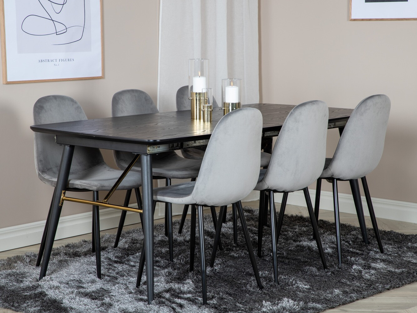 Essgruppe Dallas 1580 (Grau + Schwarz)