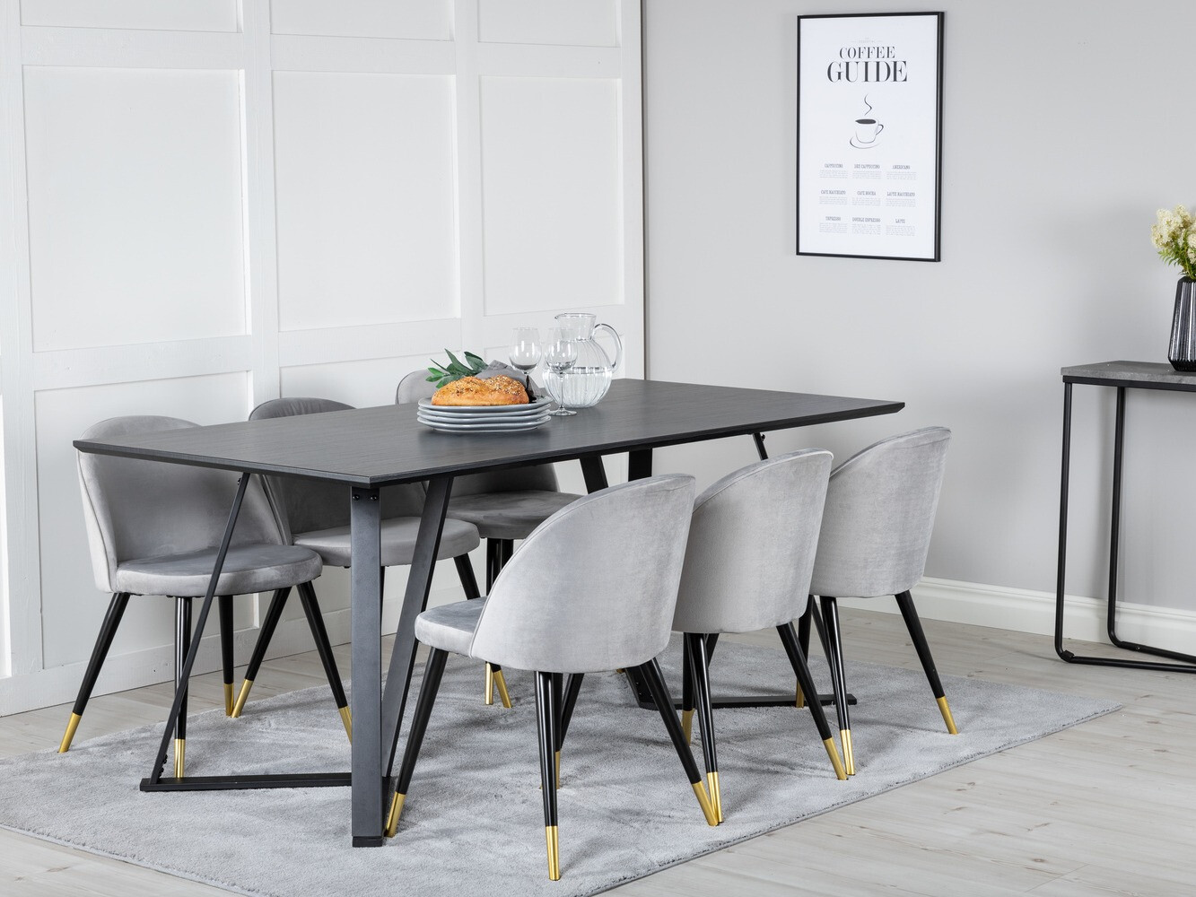 Essgruppe Dallas 1583 (Grau + Schwarz)