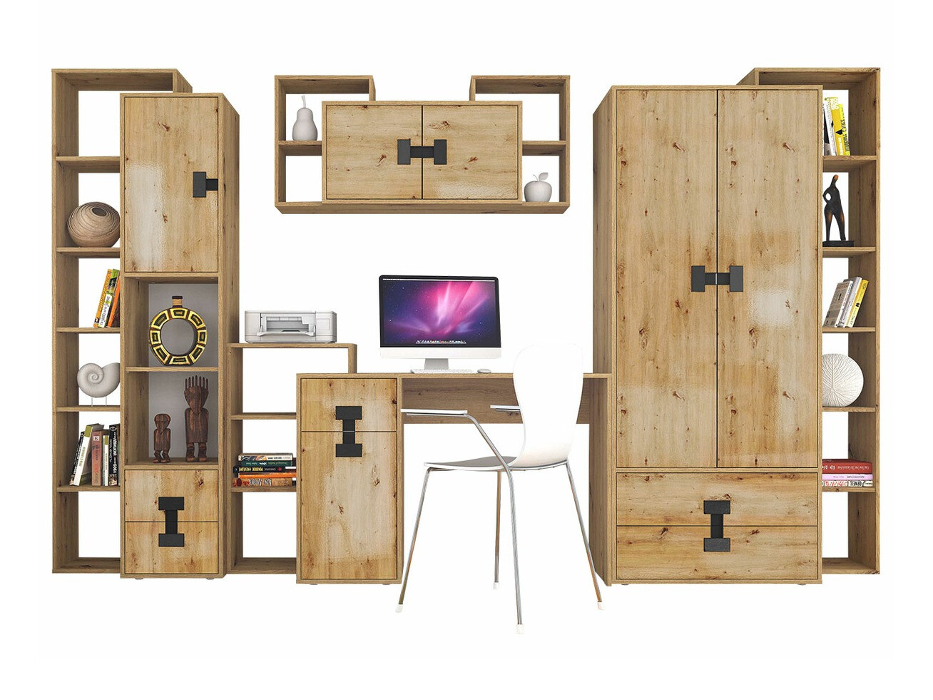 Heimbüro-Set Florevi 104 (Artisan Eichenholzoptik)