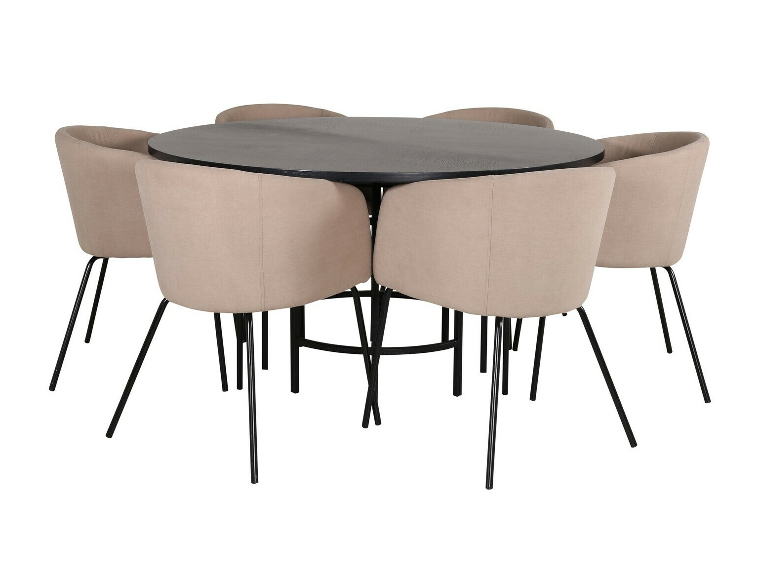 Essgruppe Dallas 2378 (Schwarz + Beige)