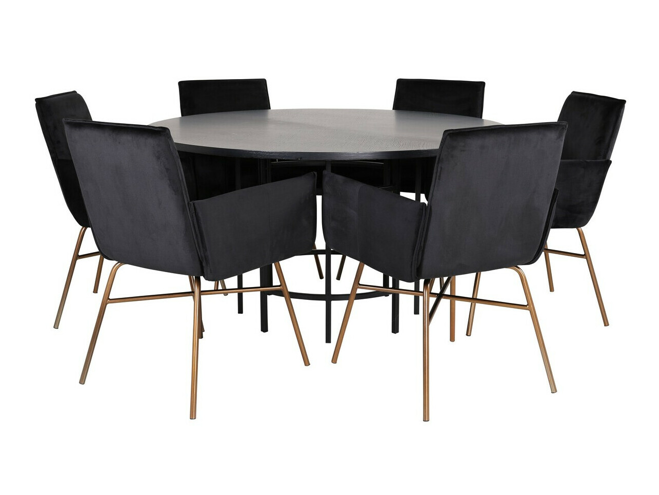 Essgruppe Dallas 2391 (Schwarz + Messing)