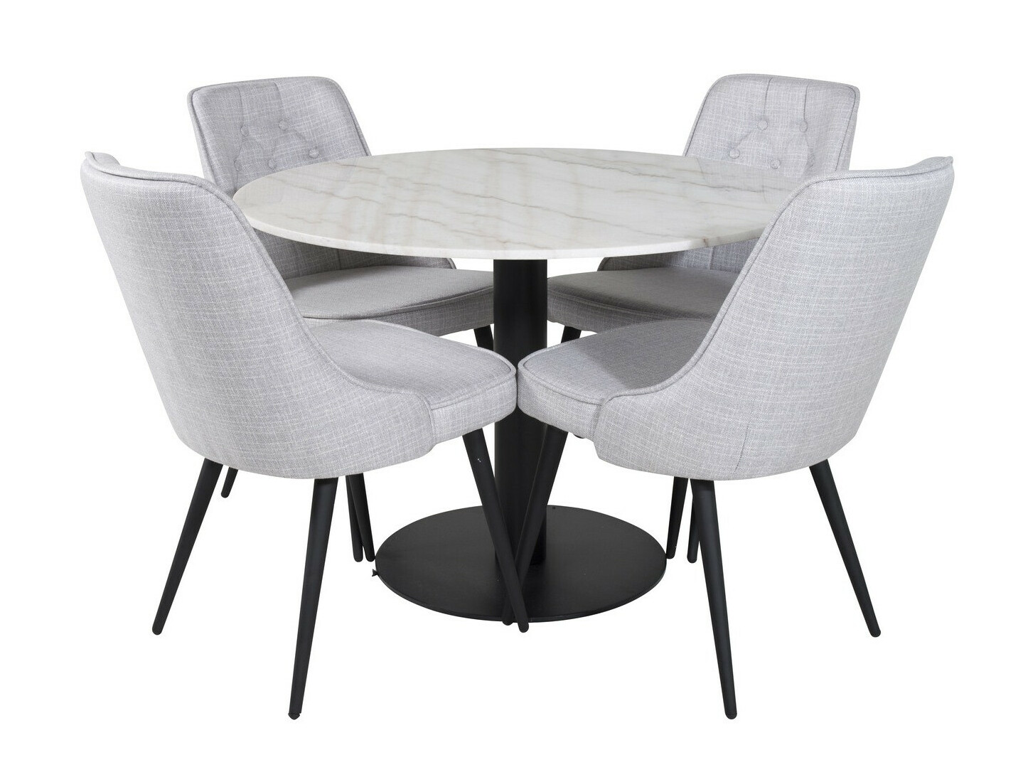 Essgruppe Dallas 2570 (Hellgrau + Schwarz)