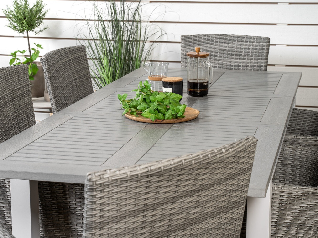 Tisch und Stühle Dallas 3008 (Grau)