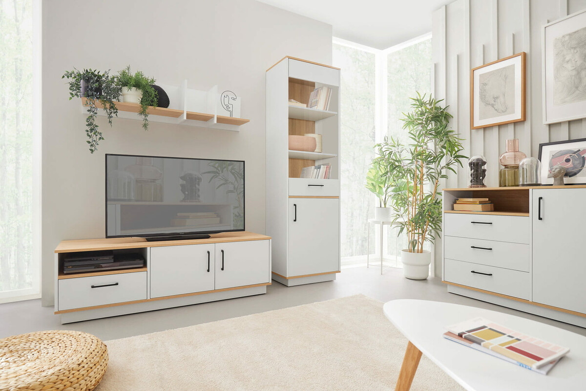 Kommoden Omaha T123 (Eichenholzoptik hell + Weiß)