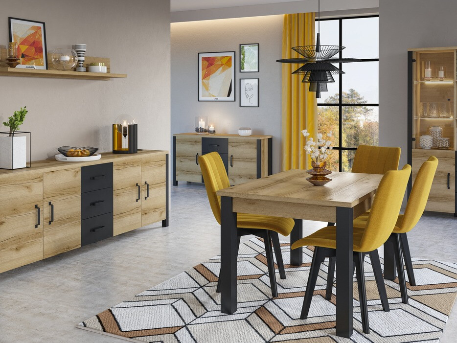 Tisch Tornua 111 (Eichenholzoptik hell + Mattschwarz)