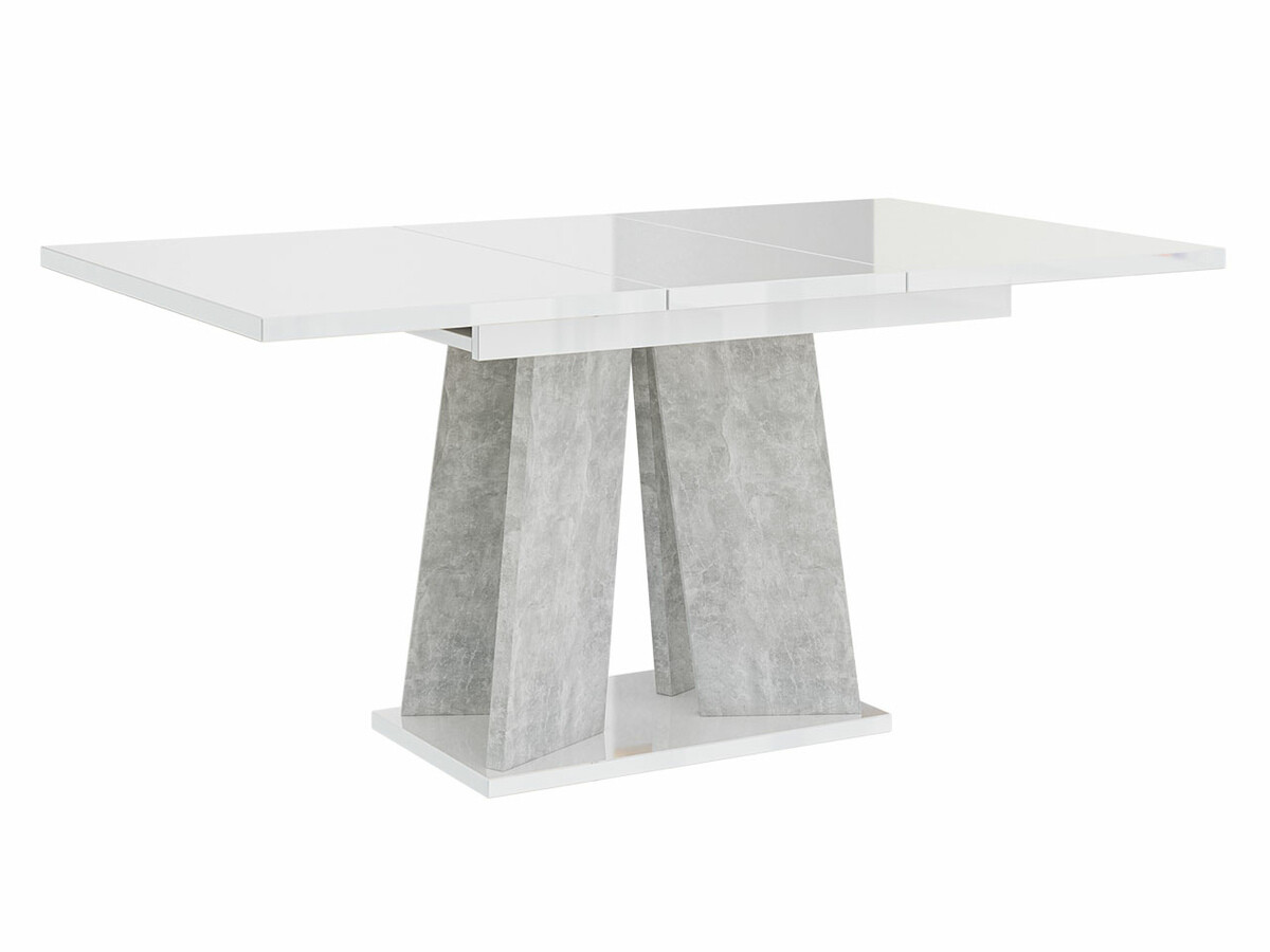 Tisch Goodyear 107 (Weiß glänzend + Beton)