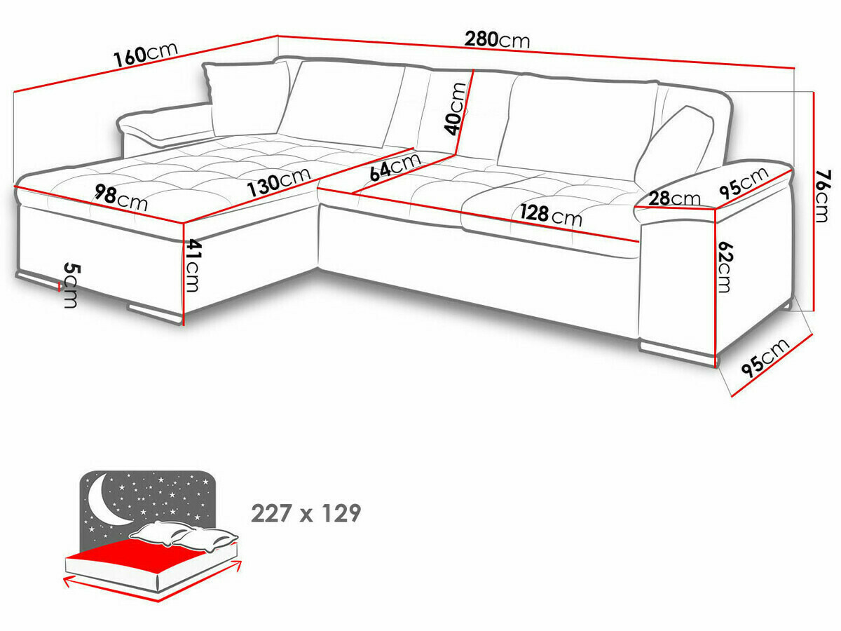 Ecksofa Comfivo Mica (Magic Velvet 2250 + Miu 2041)