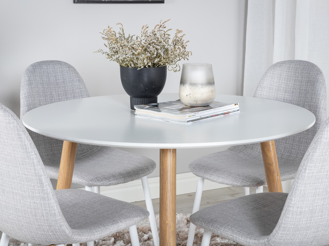 Essgruppe Dallas 291 (Hellgrau + Weiß)