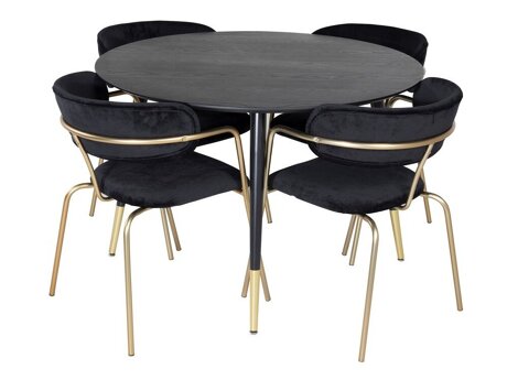 Essgruppe Dallas 1180 (Schwarz + Gold)