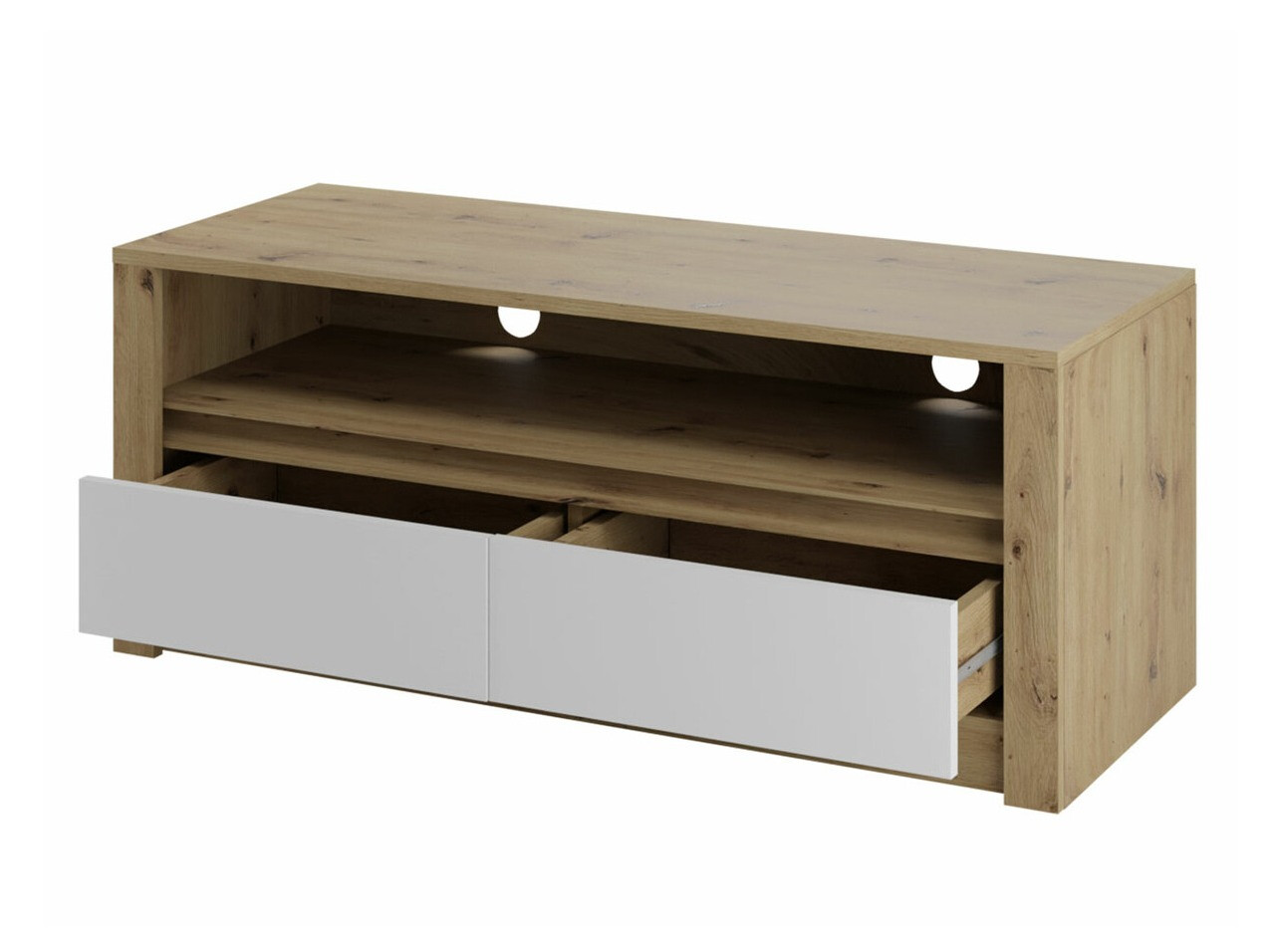 Wohnzimmer-Sets Deldale 115 (Artisan Eichenholzoptik + Weiß)