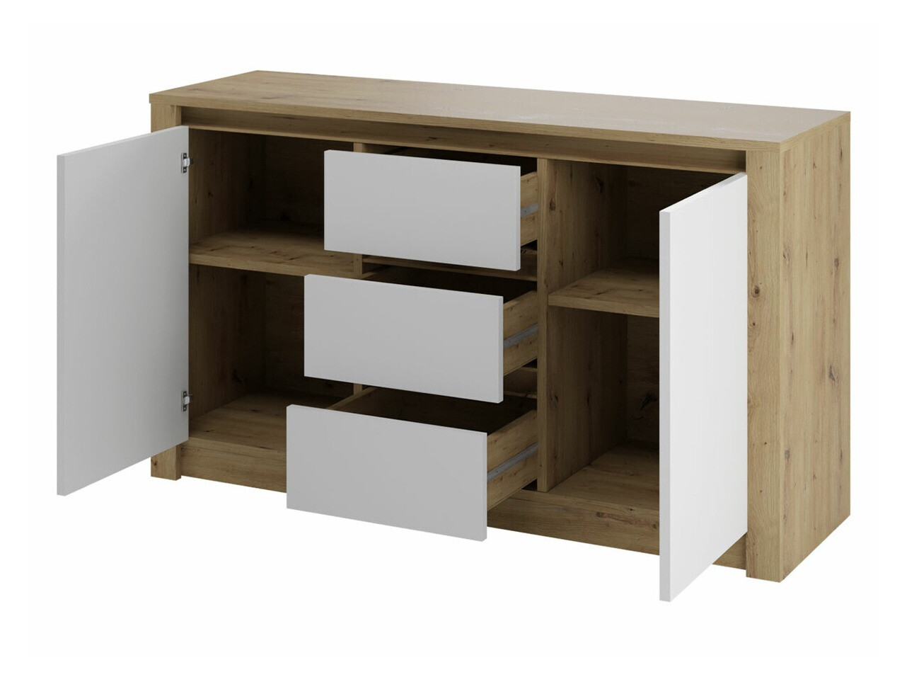 Wohnzimmer-Sets Deldale 115 (Artisan Eichenholzoptik + Weiß)