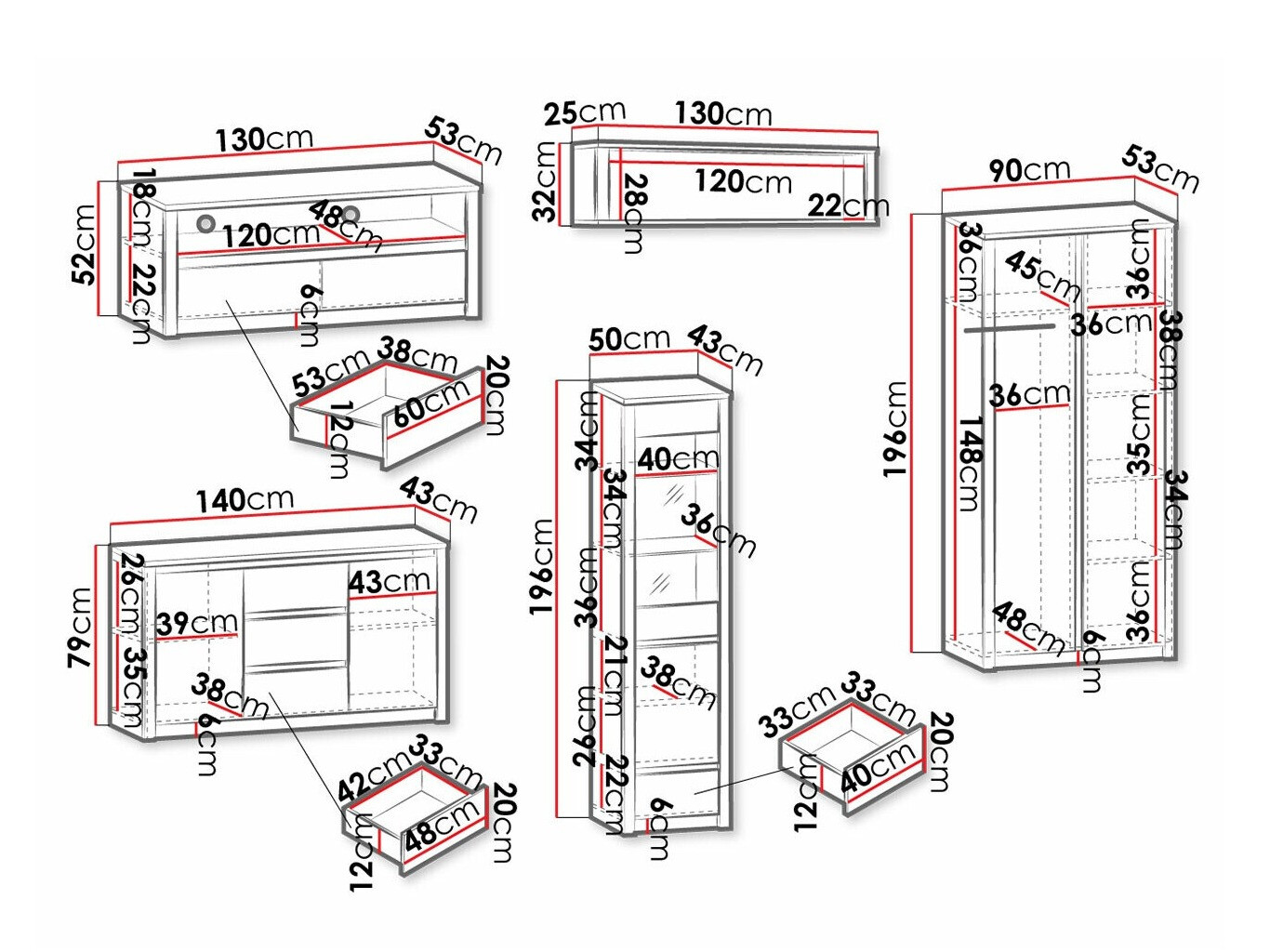 Wohnzimmer-Sets Deldale 115 (Artisan Eichenholzoptik + Weiß)