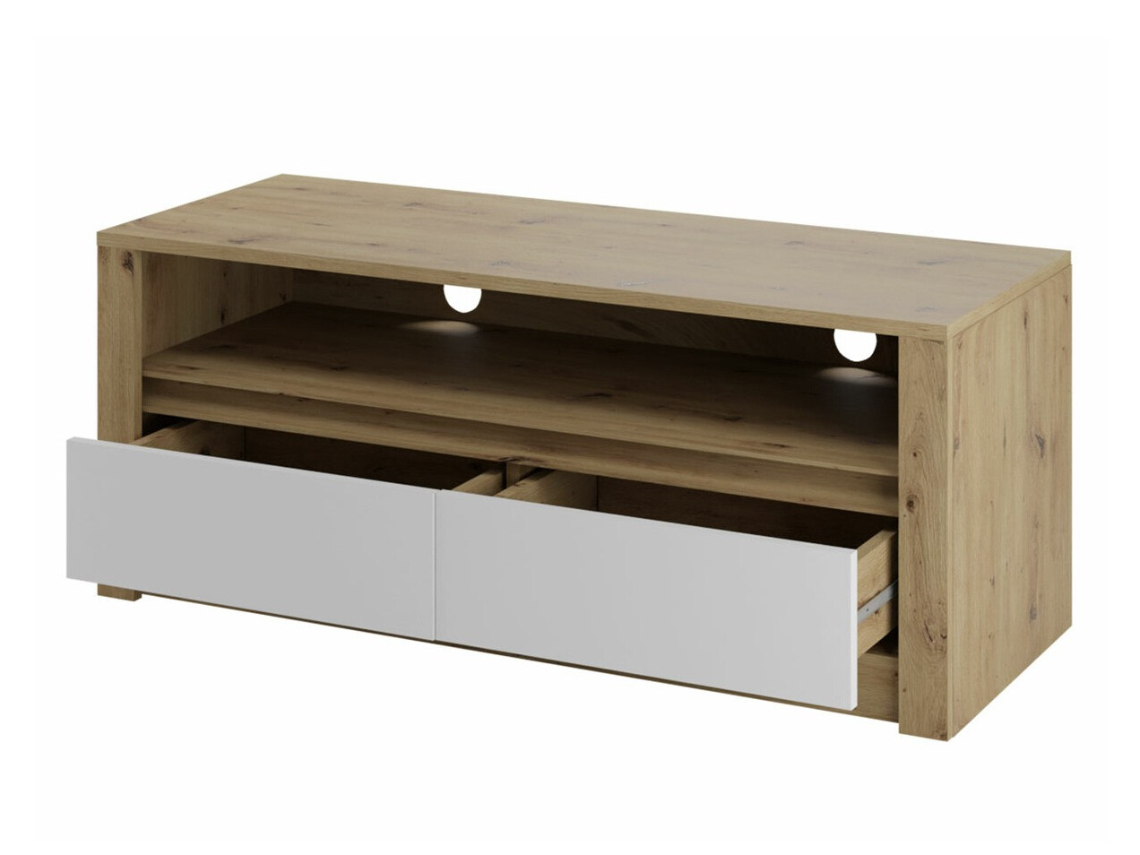 Wohnzimmer-Sets Deldale 116 (Artisan Eichenholzoptik + Weiß)