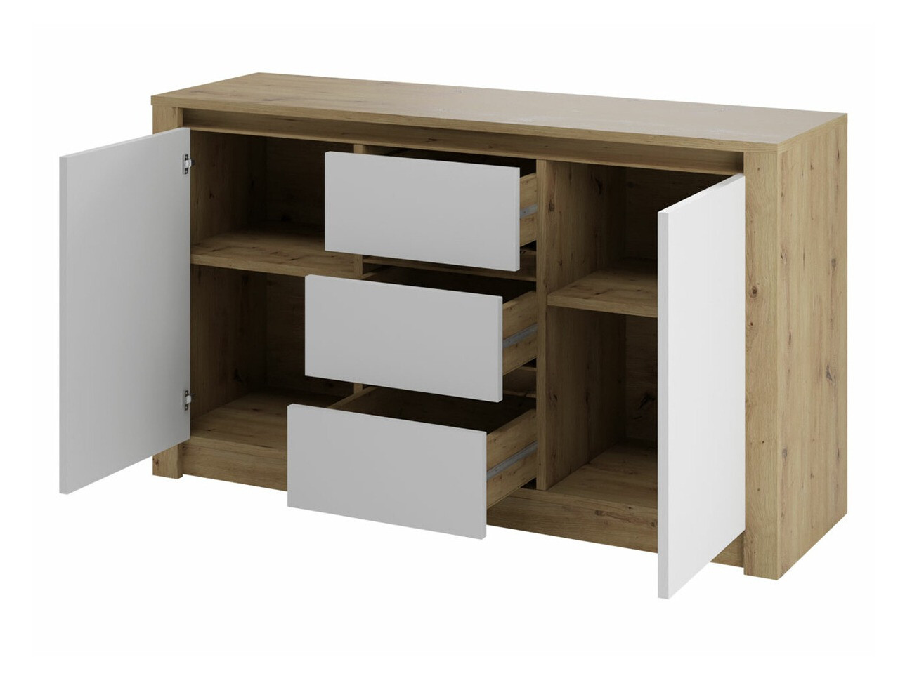 Wohnzimmer-Sets Deldale 116 (Artisan Eichenholzoptik + Weiß)