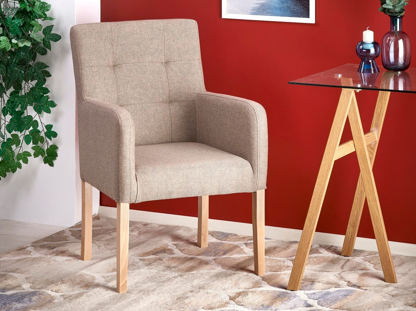 Sessel Houston 1056 (Eichenholzoptik Honig + Beige)