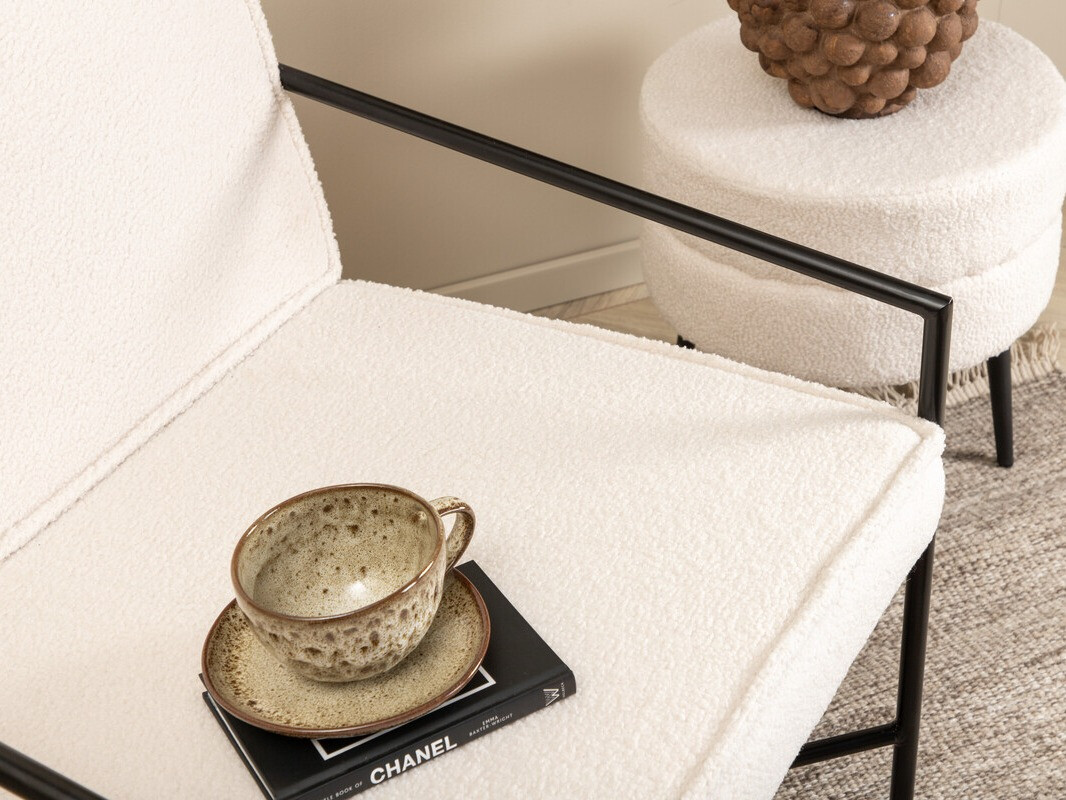 Sessel Dallas 1707 (Cremefarben + Schwarz)