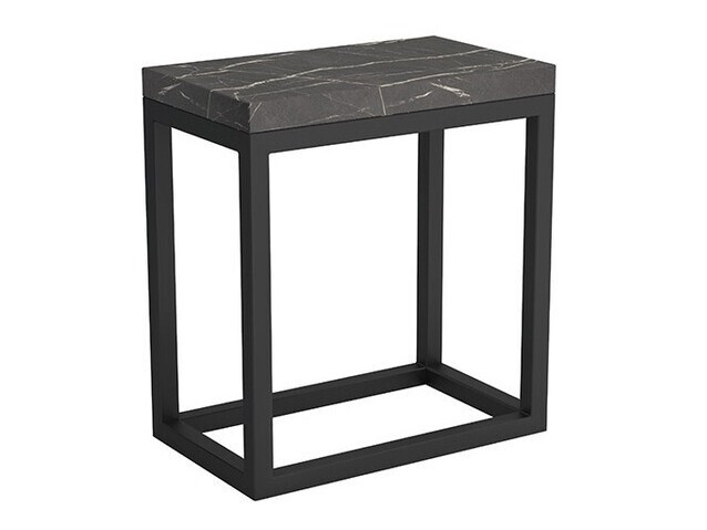 Beistelltisch Indiana A106 (Schwarz + Schwarzer Marmor)