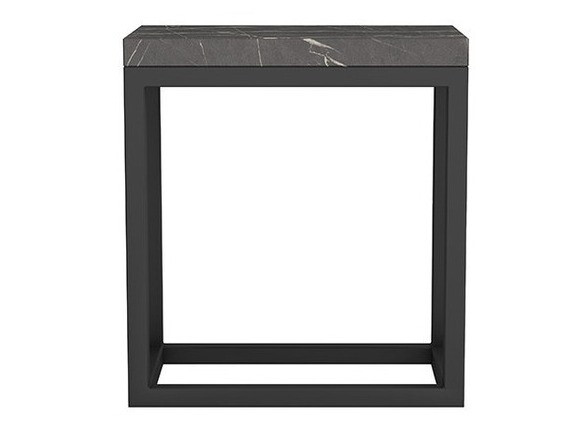 Beistelltisch Indiana A106 (Schwarz + Schwarzer Marmor)