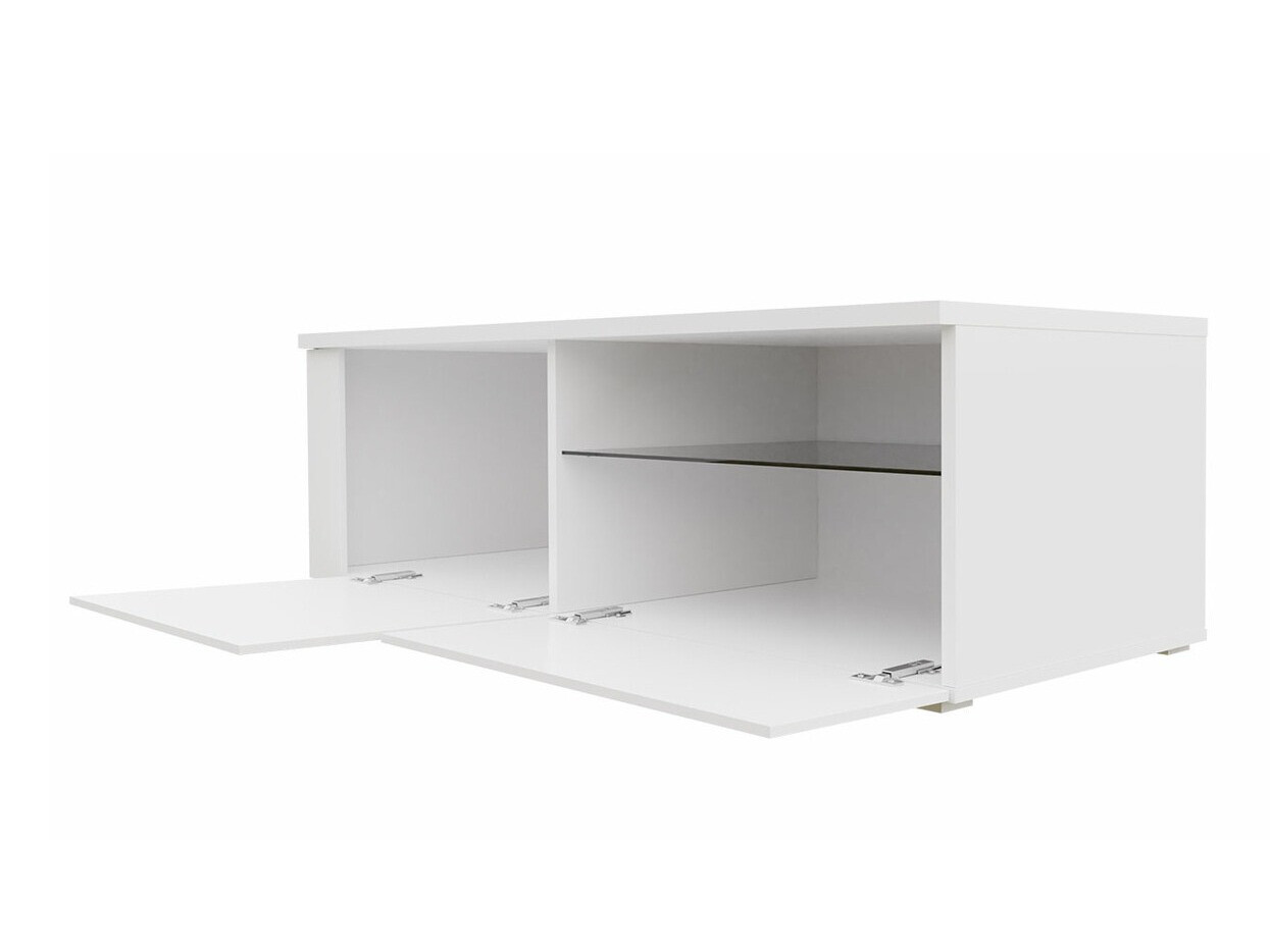 TV-Möbel Nashville 127 (Weiß + Weiß glänzend)