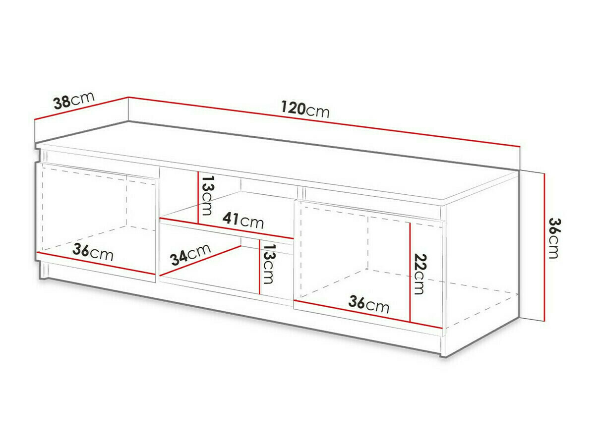 TV-Möbel Sarasota 139 (Kastanienholzoptik)