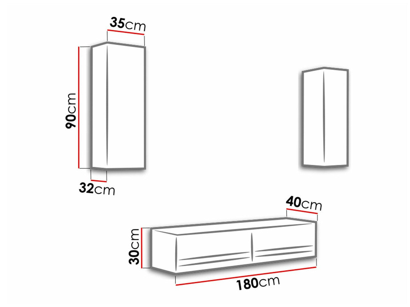 Wohnzimmer-Sets Venenou 142 (Weiß + Weiß glänzend)