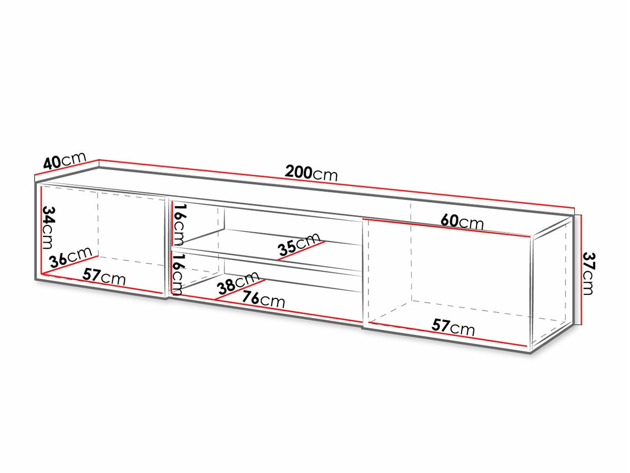 TV-Möbel Imago II (Weiß + Weiß glänzend)