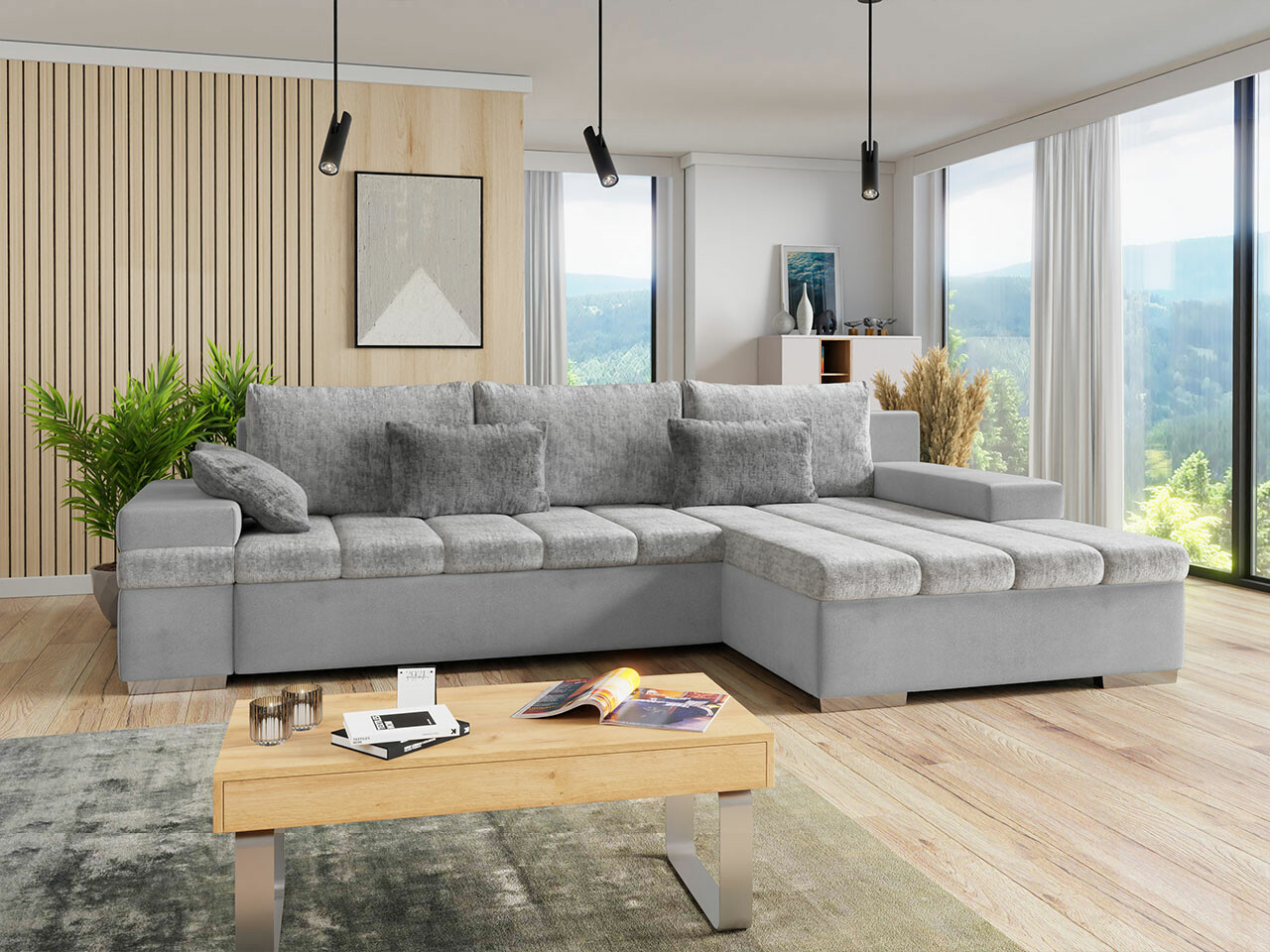 Ecksofa Comfivo 169 (Venus Velvet 2921 + Miu 2059 + Miu 2058)