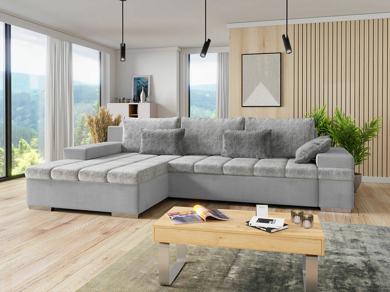 Ecksofa Comfivo 169 (Venus Velvet 2921 + Miu 2059 + Miu 2058)