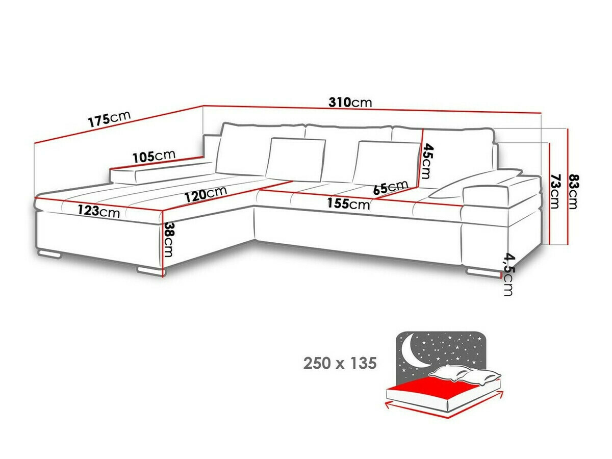 Ecksofa Comfivo 169 (Venus Velvet 2921 + Miu 2059 + Miu 2058)
