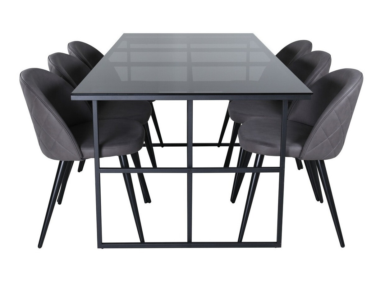 Essgruppe Dallas 3042 (Dunkelgrau + Schwarz)