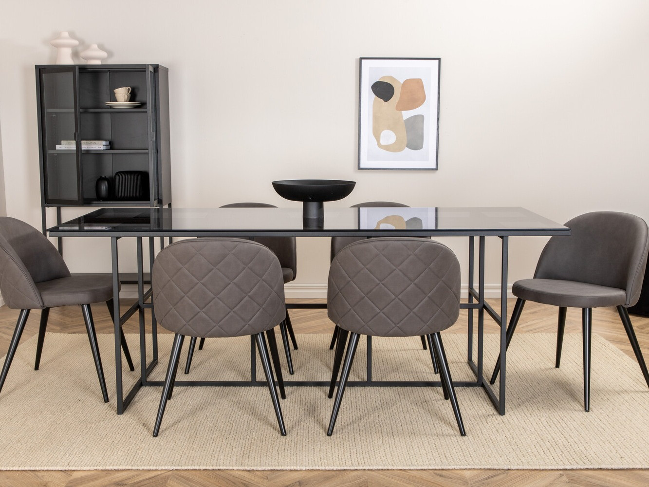 Essgruppe Dallas 3042 (Dunkelgrau + Schwarz)